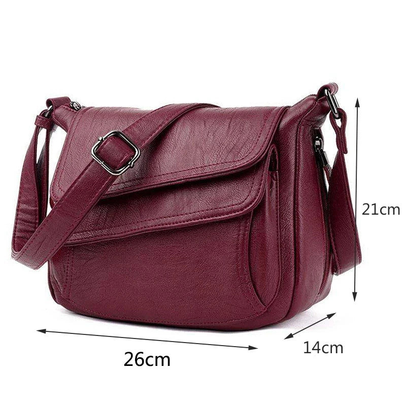 Crossbody soft leather zipper Handbags