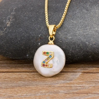 Personalised Initial Natural Freshwater Pearl Necklace