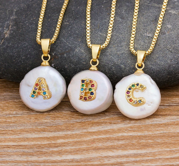 Personalised Initial Natural Freshwater Pearl Necklace