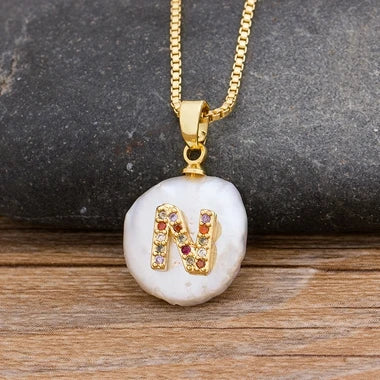 Personalised Initial Natural Freshwater Pearl Necklace