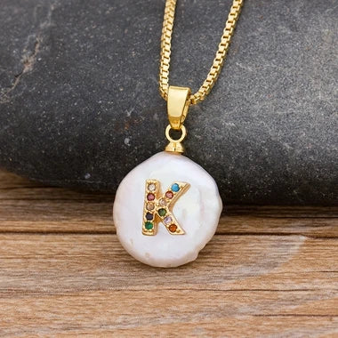 Personalised Initial Natural Freshwater Pearl Necklace