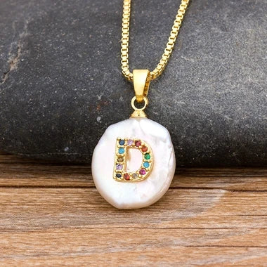 Personalised Initial Natural Freshwater Pearl Necklace