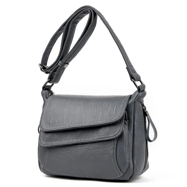 Crossbody soft leather zipper Handbags