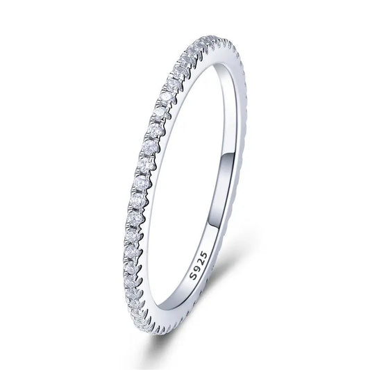 925 Sterling Silver CZ Simulated Diamond Stackable Ring