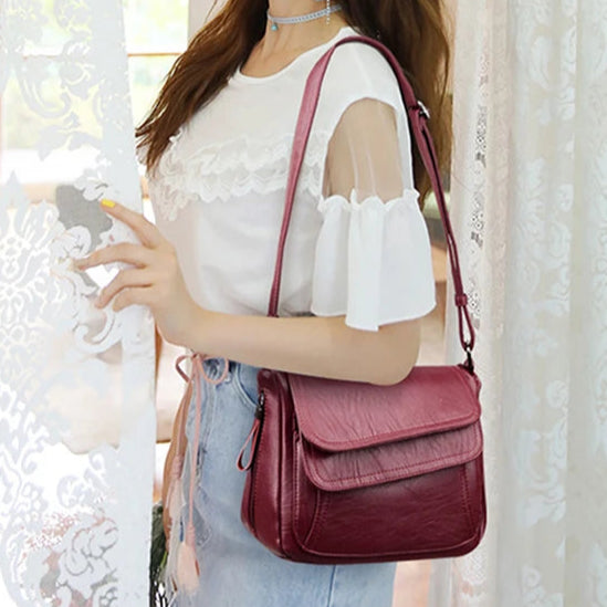 Crossbody soft leather zipper Handbags