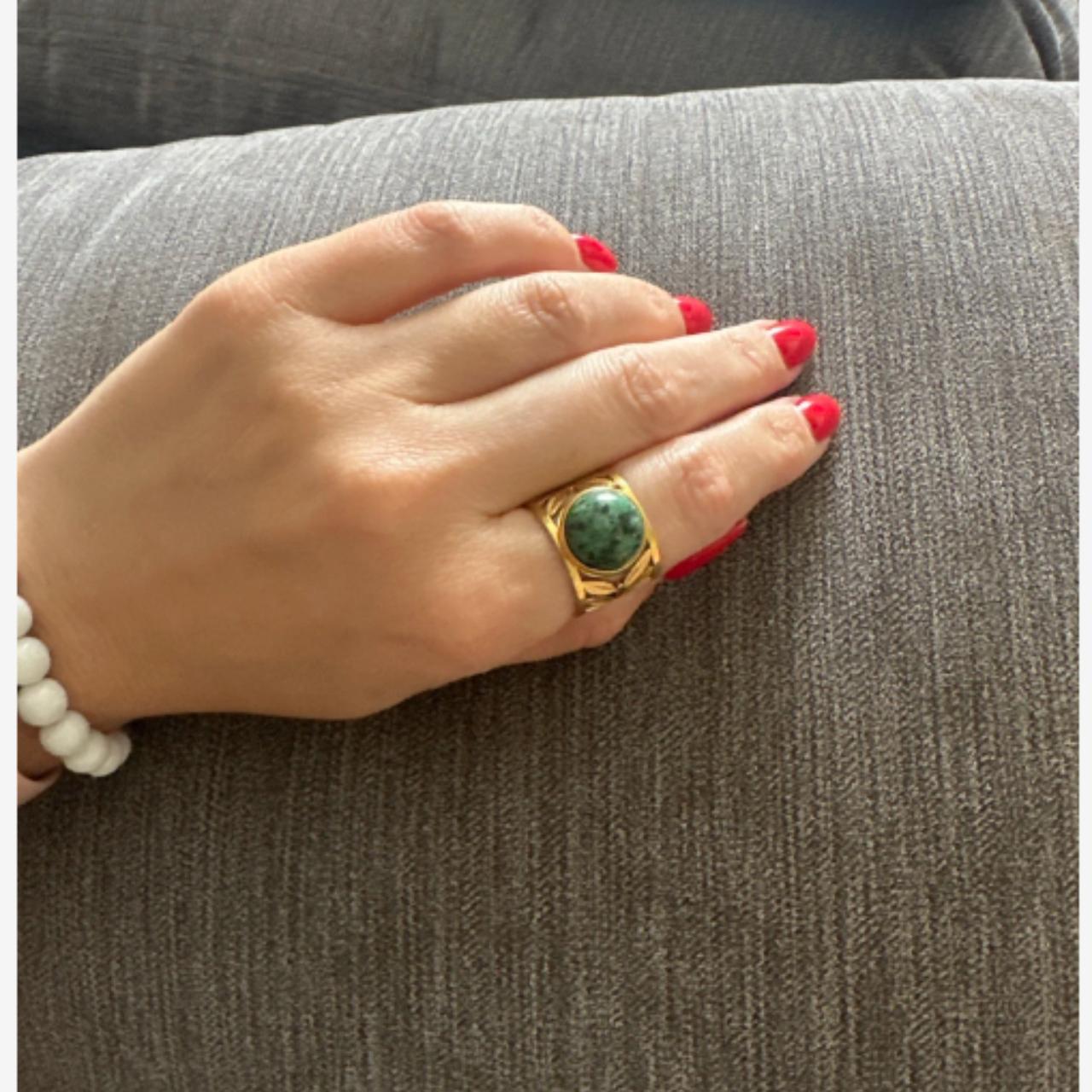 Turquoise Bold Stone Gold Statement Ring