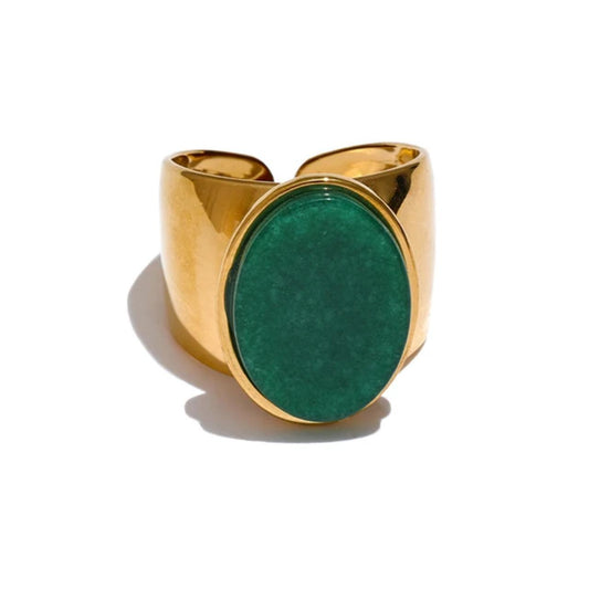 Natural Turquoise Stone Gold Fashion Ring