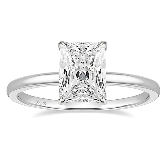 925 Sterling Silver Solitaire Engagement Wedding Ring