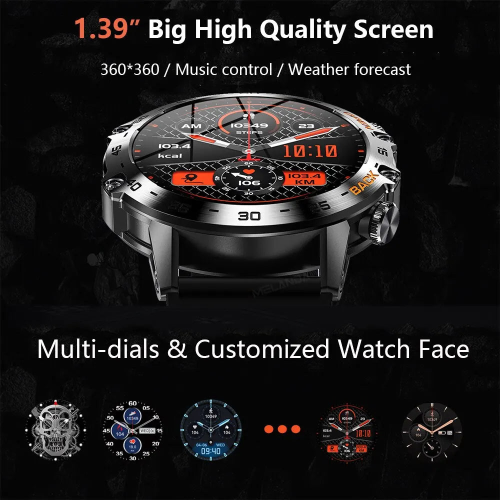 Pro Smartwatch Men Health Fitness Orange Tracker