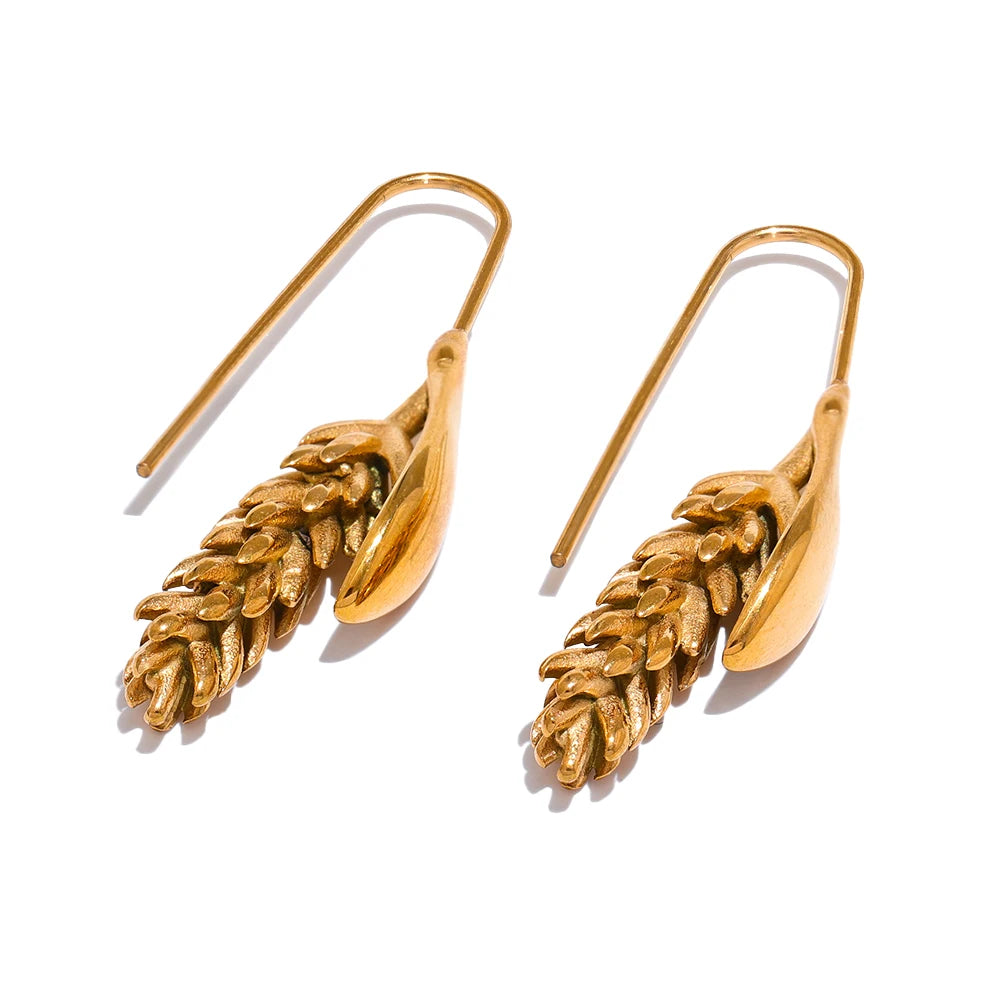 Fashion Gold Wheat Statement Earrings