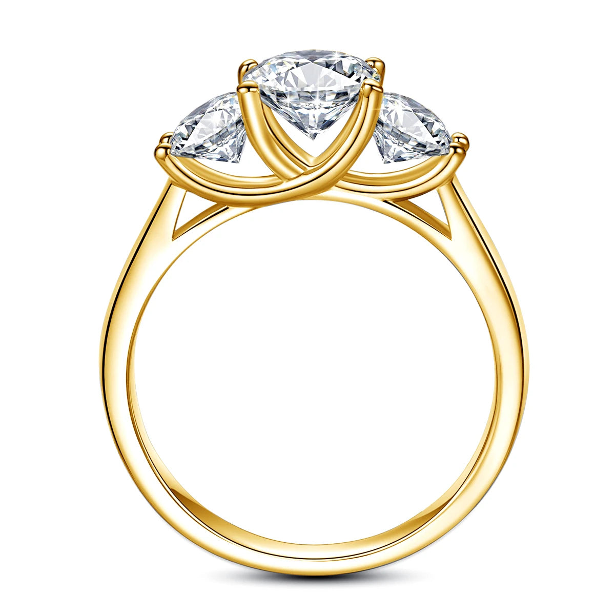 Gold Moissanite 2ct Wedding Engagement Rings