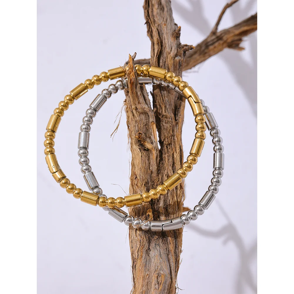 Gold Beaded Statement Bracelet Bangle