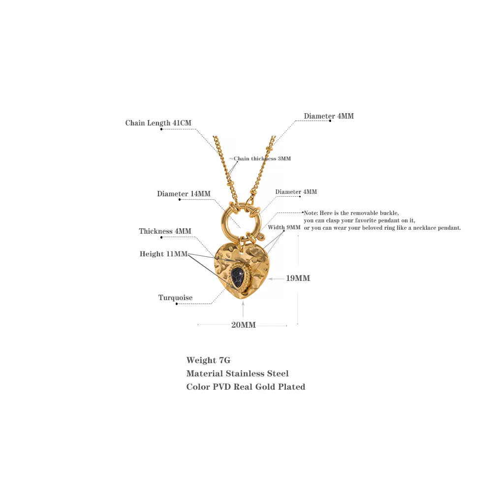 Trendy Gold Charm Heart Pendant