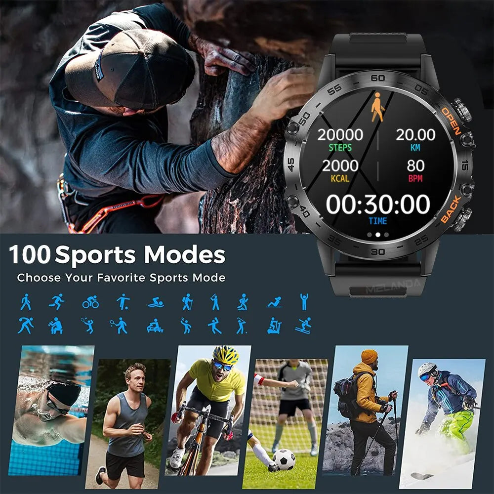 Pro Smartwatch Men Health Fitness Orange Tracker