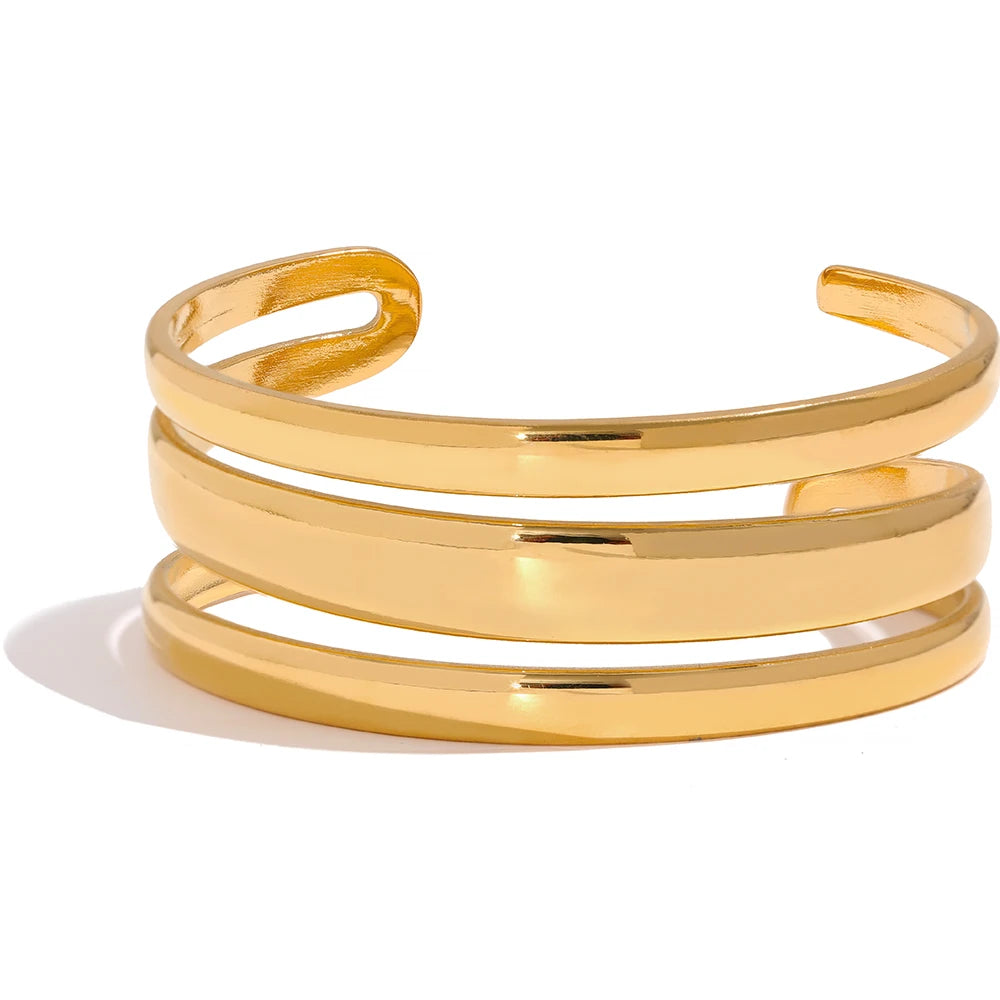 Gold Statement Cuff Bangle Bracelet