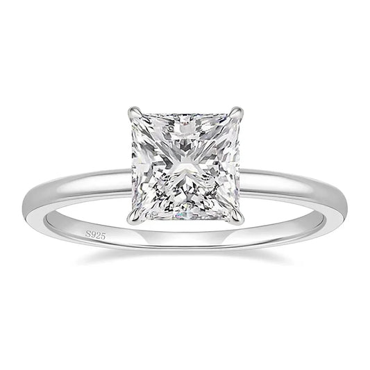 925 Sterling Silver Engagement CZ Ring