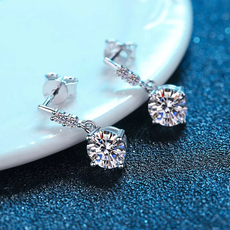 Luxury Moissanite Teardrop Drape Earring