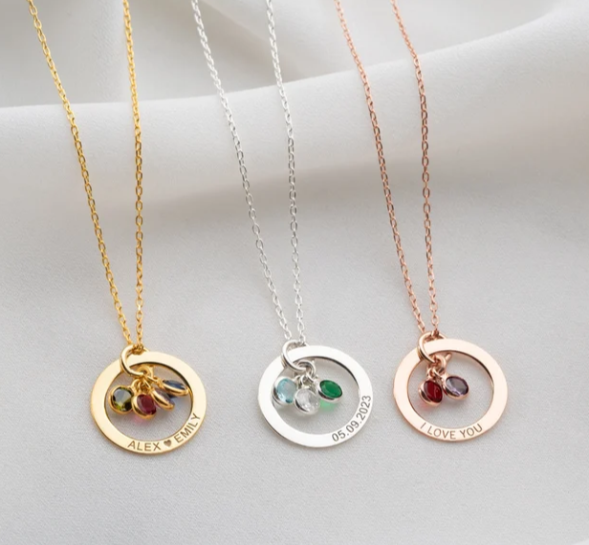 Personalised Gold Birthstone Necklace