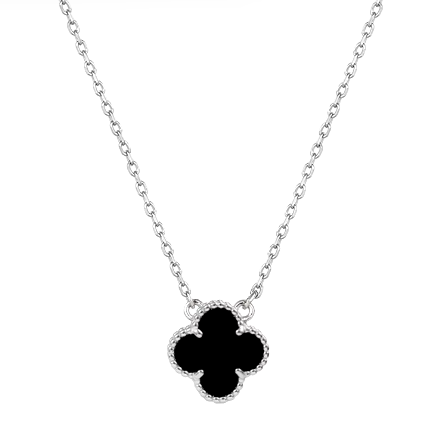 Silver Peal Four Leaf Necklace