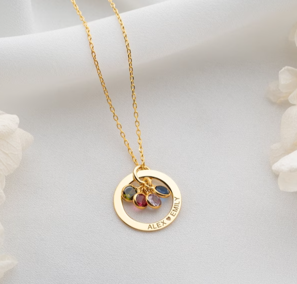 Personalised Gold Birthstone Necklace