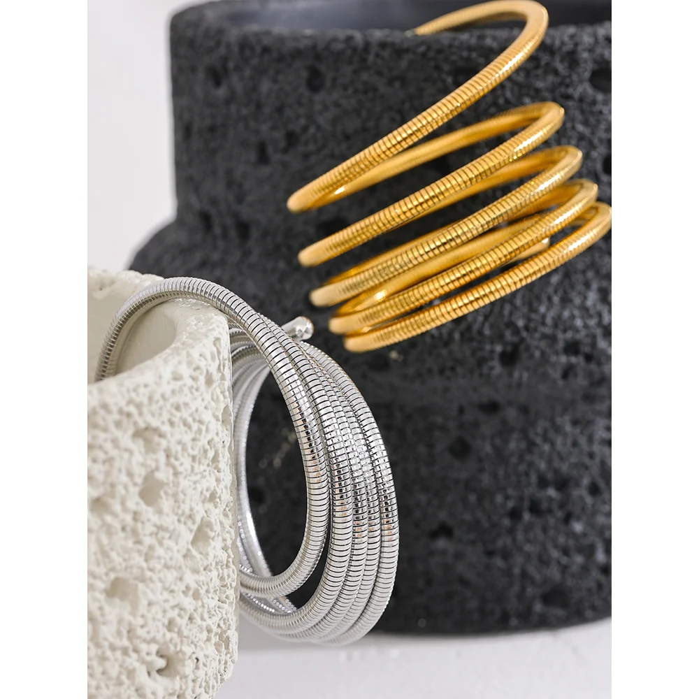 Luxury Gold Stackable Multi-Layer Wrap Arm Bracelet Bangle