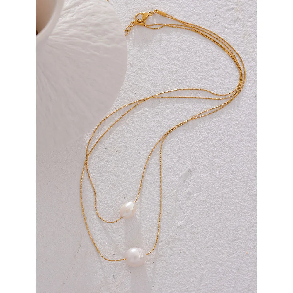 Luxury Gold Freshwater Pearl Necklace