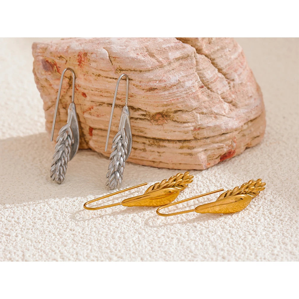 Fashion Gold Wheat Statement Earrings