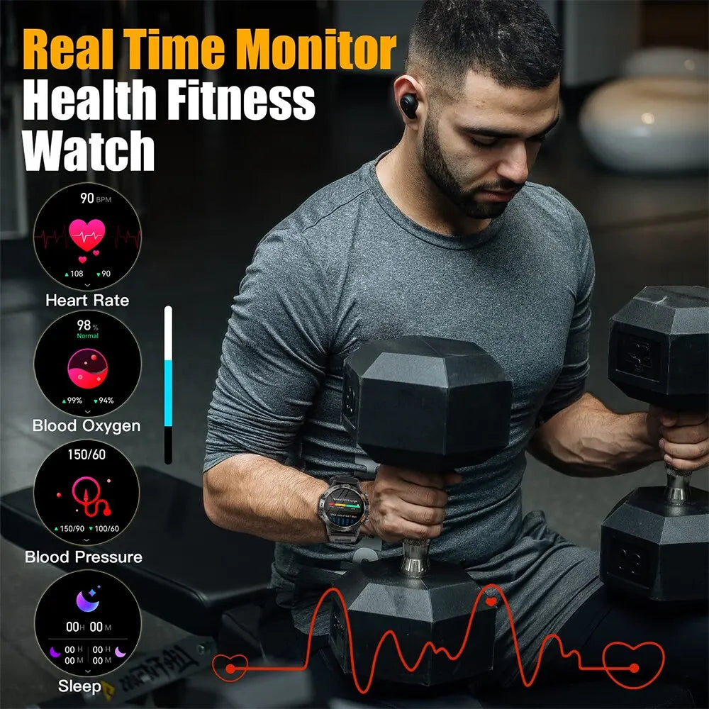 Pro Smartwatch Men Health Fitness Orange Tracker