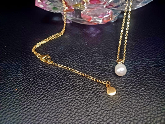 Genuine Natural Freshwater Pearl Necklace ,Wedding Jewellery ,Gold Necklace for Women, Bridesmaids Gift, Mother's Day Gift for Her